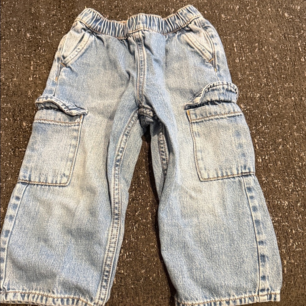 Zara Kids Light Blue Cargo Jeans